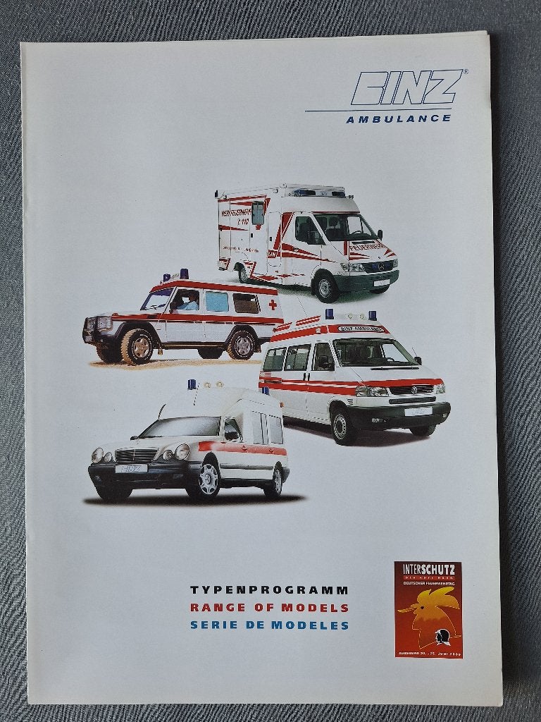 Brochure BINZ Ambulance Typenprogramm - 2008  DE--EN-FR, Verzenden, Zo goed als nieuw, Overige merken