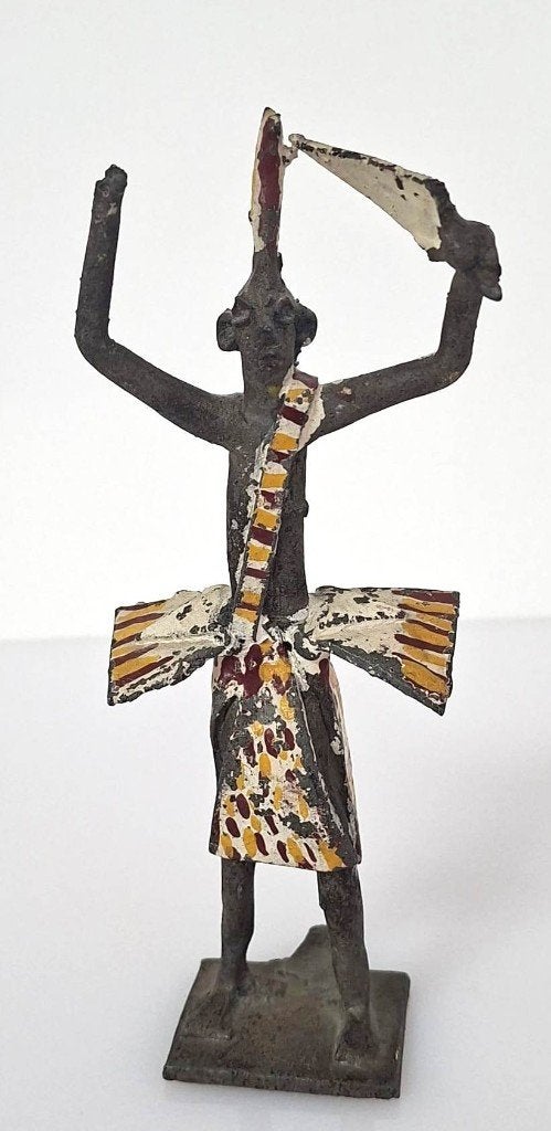 Prachtig Akan Ashanti Tribal Art Metaal Figuur # 1, Antiek en Kunst, Afrika, Handgemaakt, Ophalen of Verzenden, 15 cm