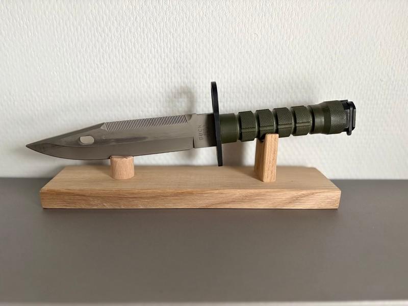 massief eikenhout messenstandaard mes knife zakmes messen, Caravans en Kamperen, Ophalen of Verzenden, Nieuw