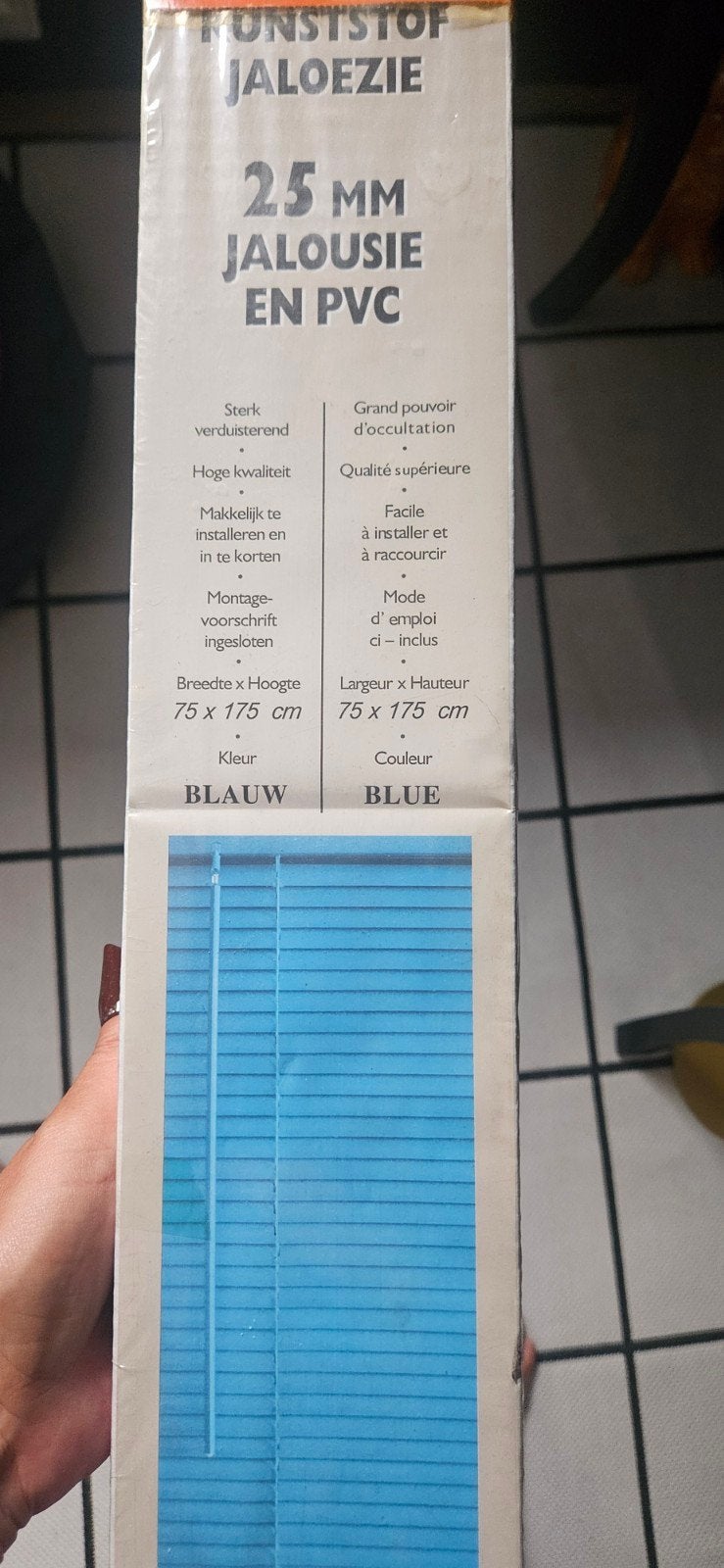 Gratis turquoise/blauw luxaflex 75x175, Huis en Inrichting, Ophalen, Blauw, Nieuw, Kunststof