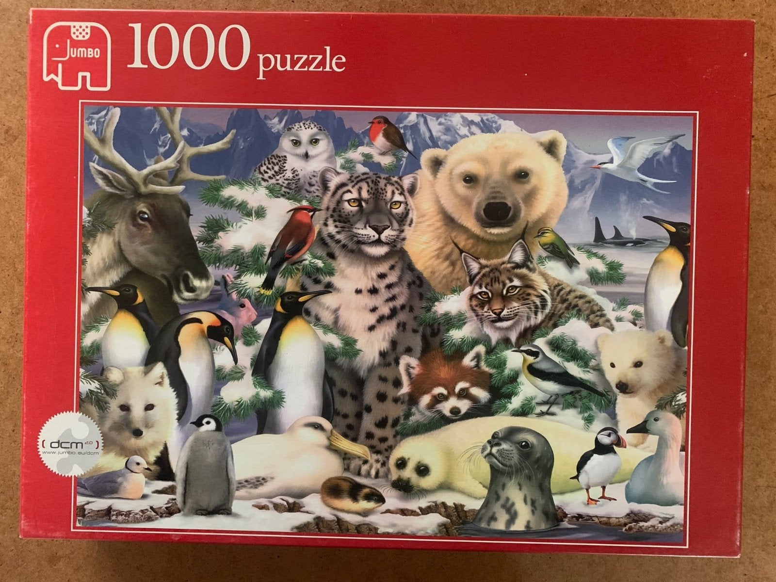 Jumbo 1000 stukjes puzzel - Dieren in de sneeuw, Ophalen of Verzenden, 500 t/m 1500 stukjes, Zo goed als nieuw, Legpuzzel