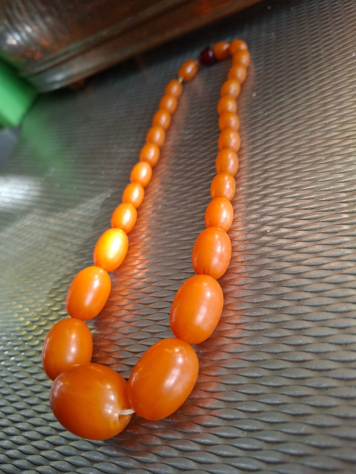 Vintage ketting, Ophalen of Verzenden, Zo goed als nieuw, Bruin, Steen of Mineraal