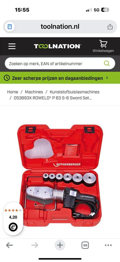 Rothenberger P63-S6 Elektronische Moflasmachine, Ophalen of Verzenden, Gebruikt