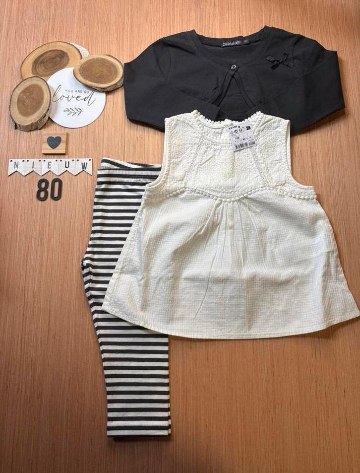 Baby girl setje, jurkje kiabi, legging, bolero maat 80, Kinderen en Baby's, Babykleding | Maat 80, Nieuw, Meisje, Setje, Ophalen of Verzenden