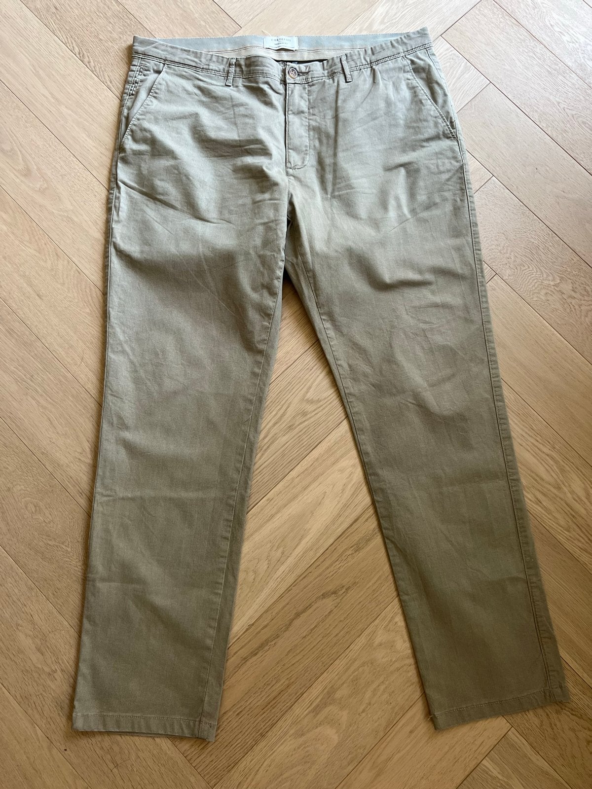 Cortefiel beige heren chino broek maat 56, Verzenden, Zo goed als nieuw, Maat 56/58 (XL), Beige