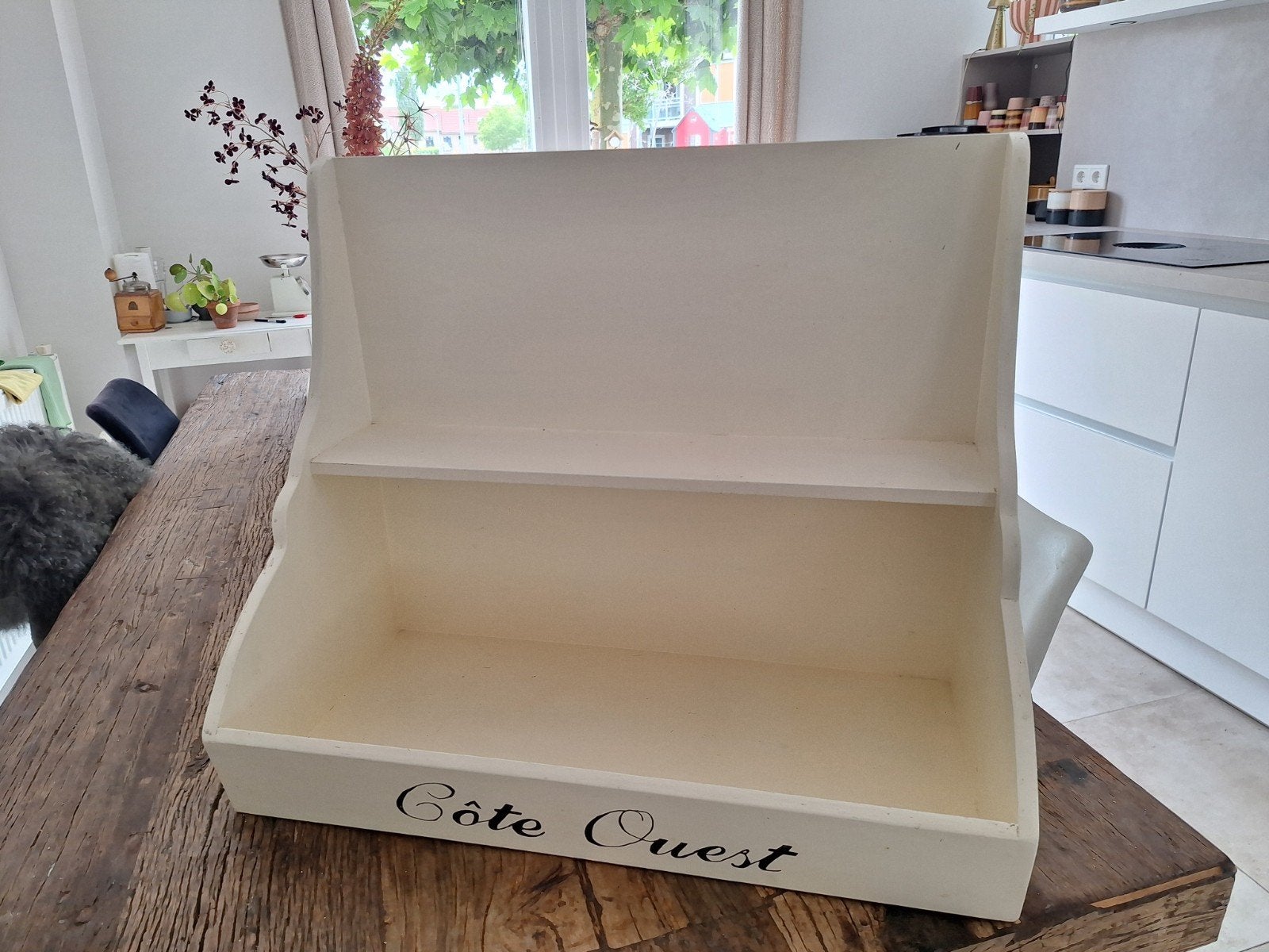 Mooie witte houten gruttersbak met ophang ogen, Ophalen of Verzenden