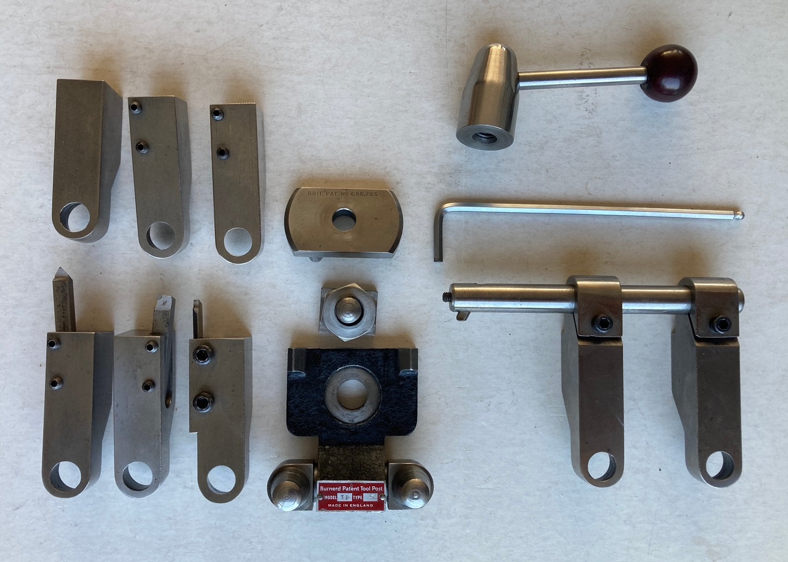 Vintage Burnerd Quick-set Toolposts snelwissel beitelhouder, Verzenden, Zo goed als nieuw