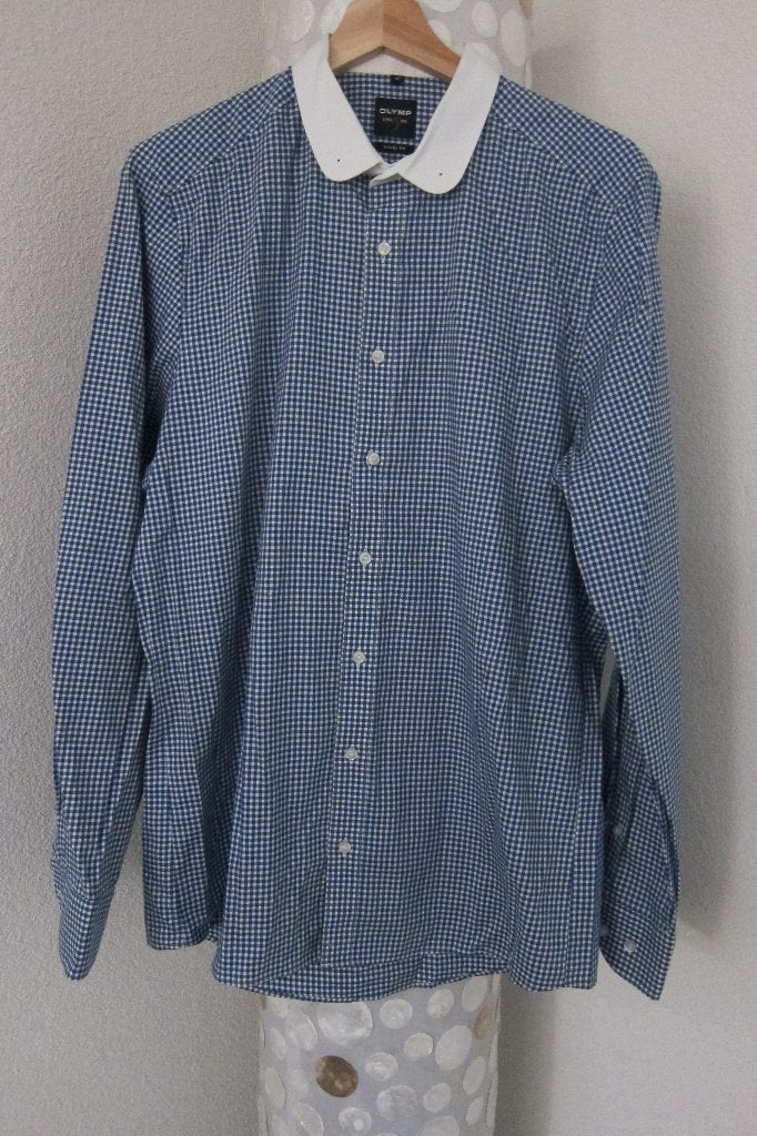 Olymp overhemd blauw body fit 41, Blauw, Zo goed als nieuw, Merkfreak, Olymp