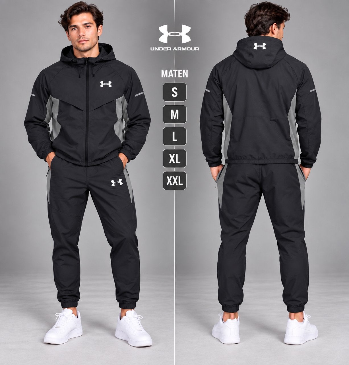 Nieuw Under Armour Trainingspak - Zwart/Grijs, Kleding | Heren, Fitness, Zwart, Nieuw, Overige maten