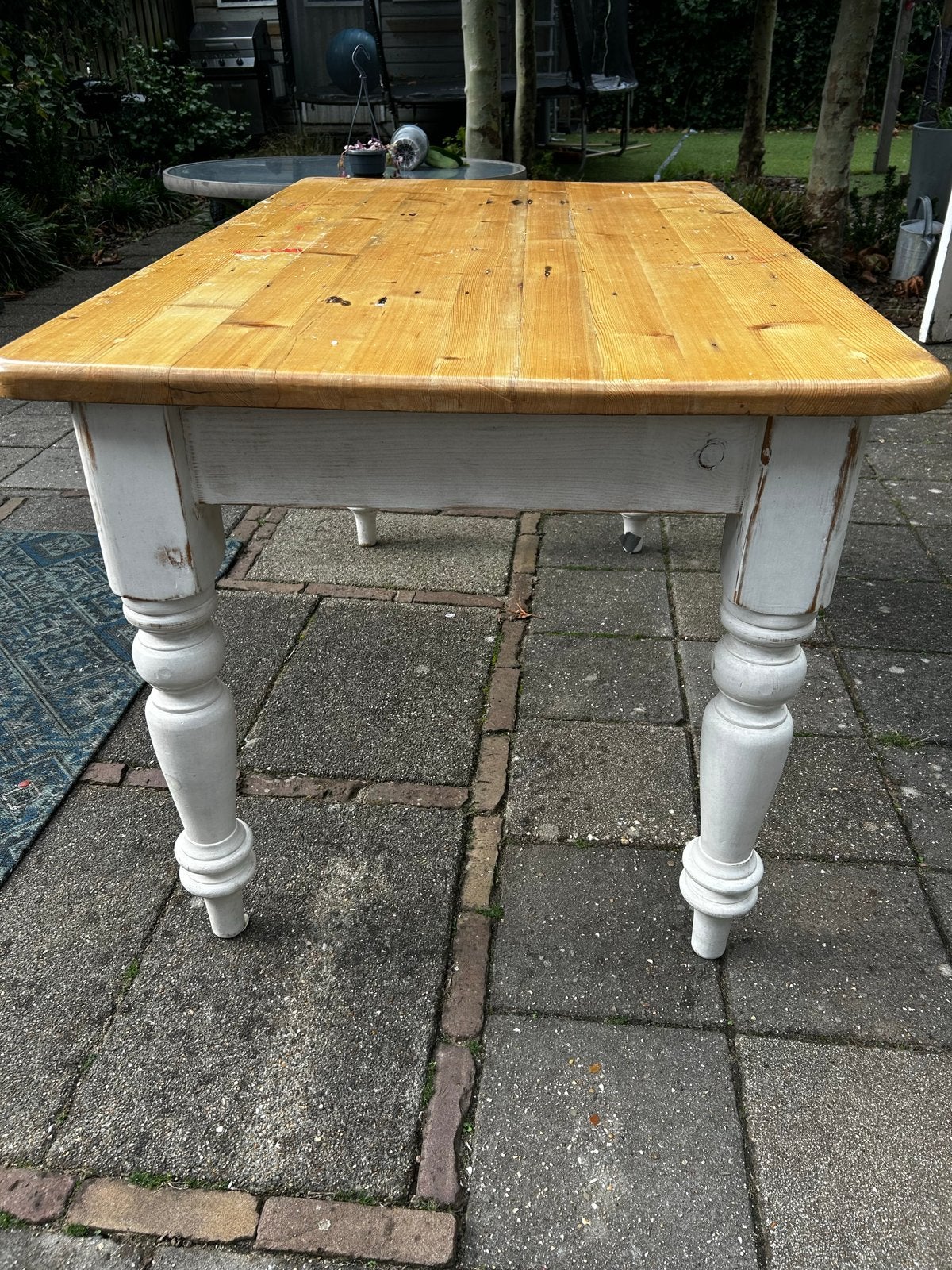 Houten tafel - opknapper - 140x84x88cm, Huis en Inrichting, Tafels | Eettafels, Ophalen, Gebruikt, 100 tot 150 cm, 50 tot 100 cm
