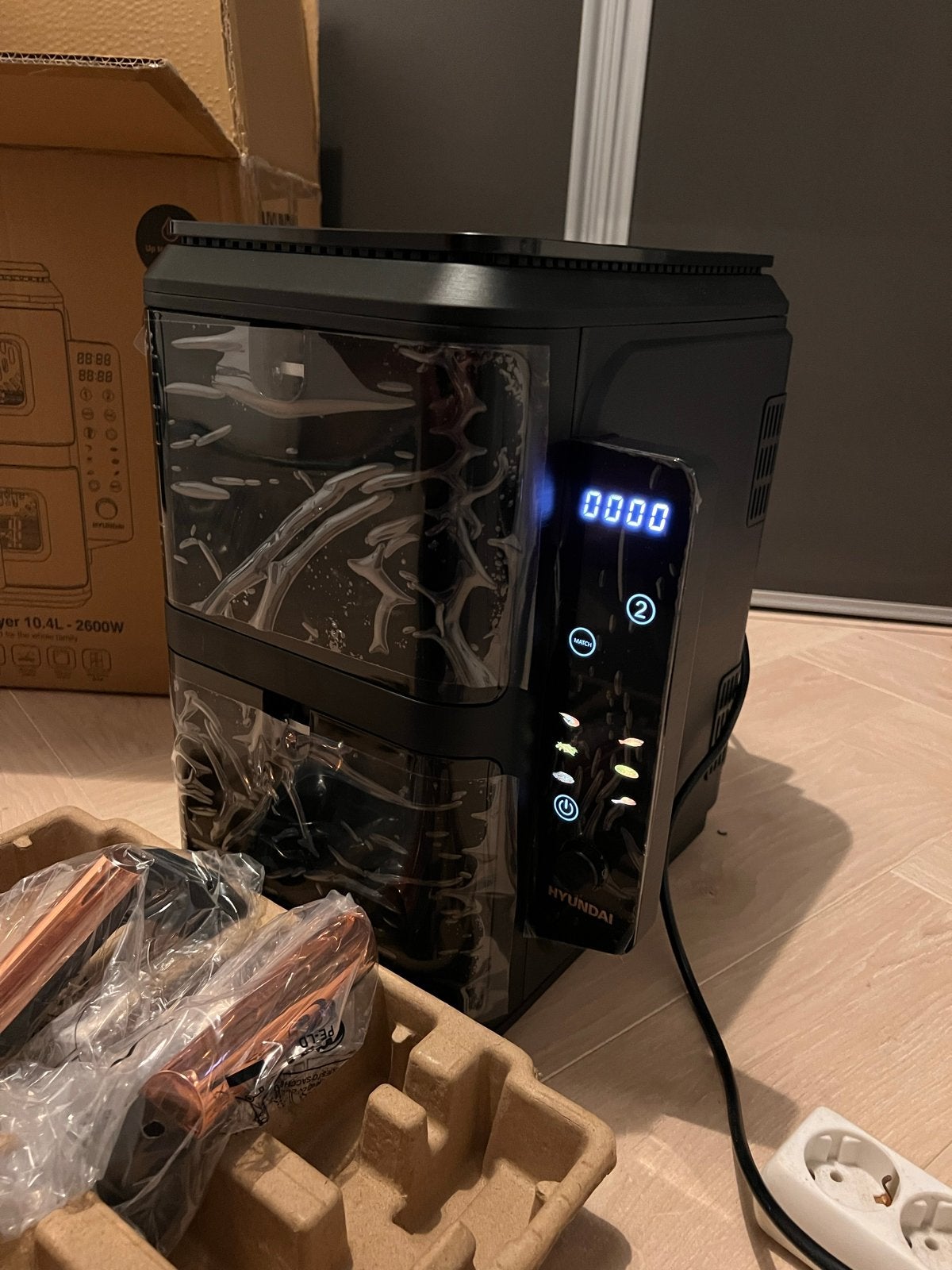 Hyundai Double Stack XL Airfryer 10.4L - 2600W Nieuw, Ophalen of Verzenden, Nieuw, Airfryer XL, 1500 gram of meer