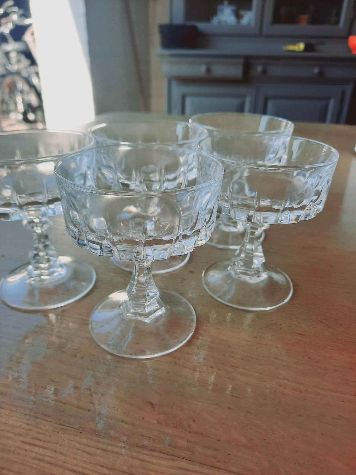 5x Vintage Coupe Glazen - Dessert/Champagne, Ophalen of Verzenden