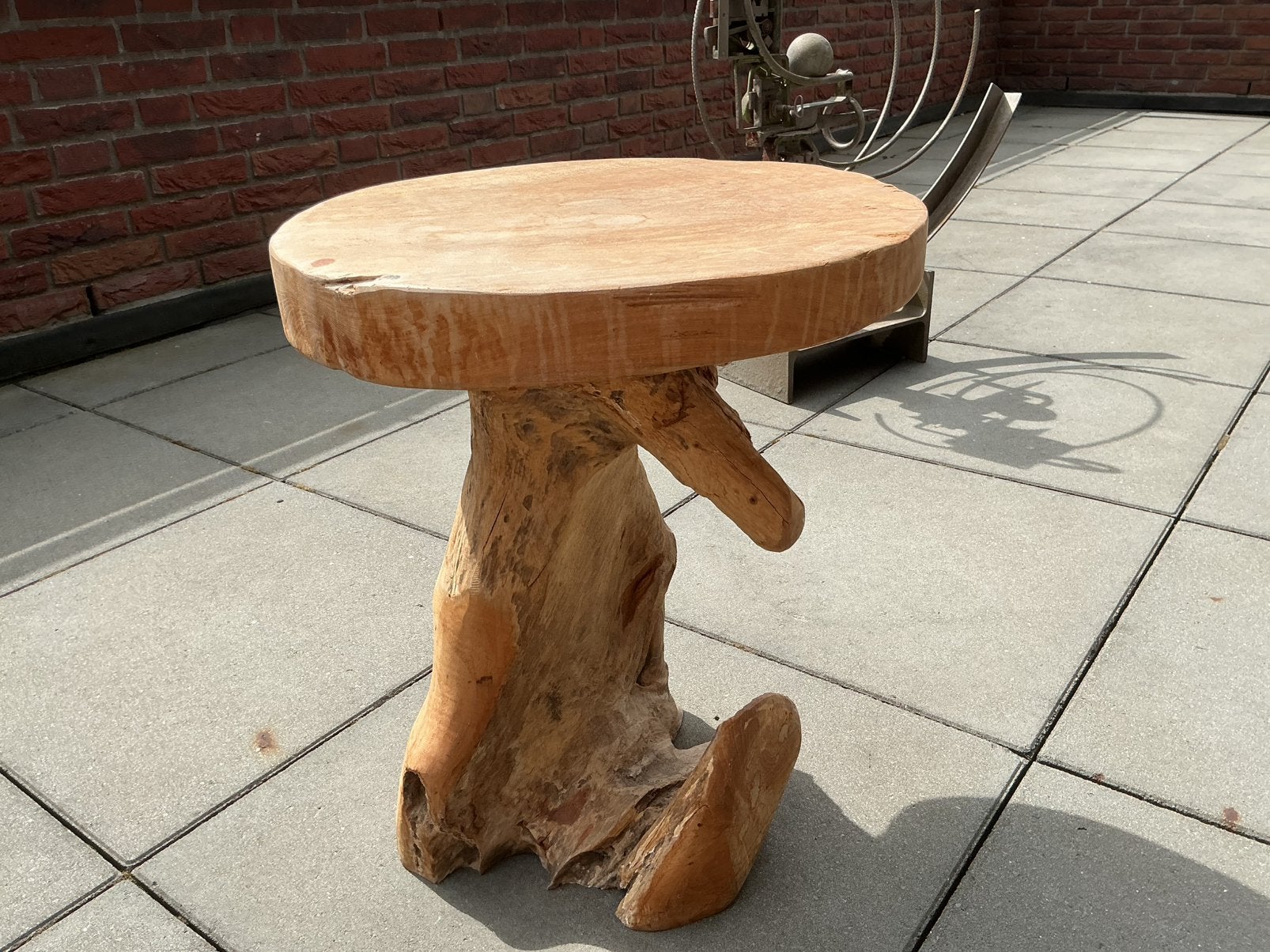 Leuke kruk bijzettafeltje van boomstronk, Ophalen, Minder dan 45 cm, Minder dan 55 cm, Rond