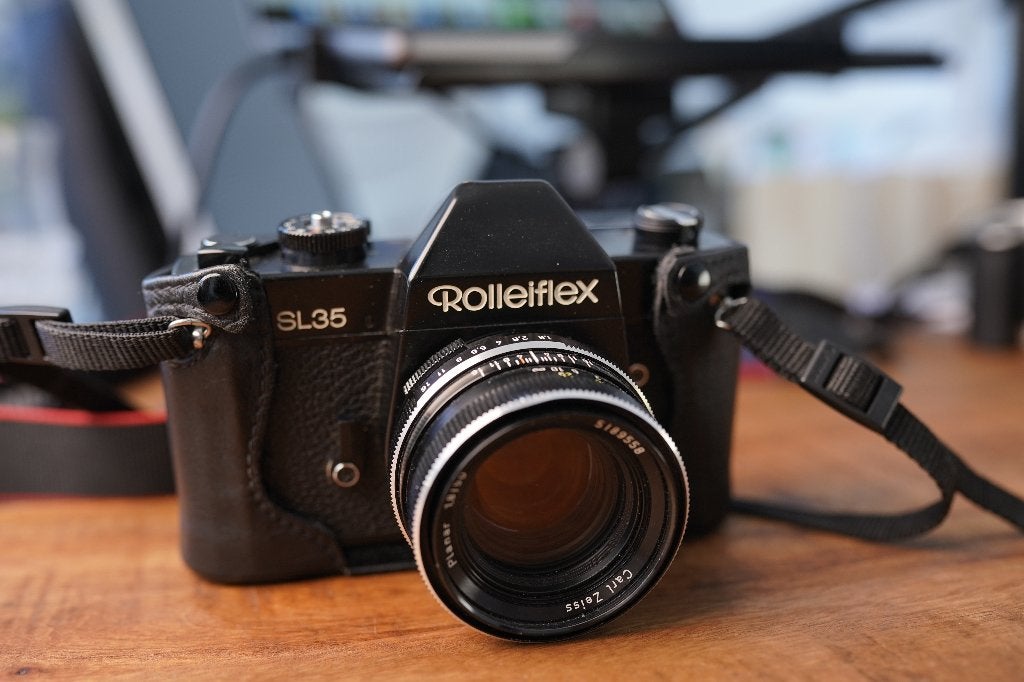 Rolleiflex SL35 + Carl Zeiss Planar 50 mm 1.8, Audio, Tv en Foto, Fotocamera's Analoog, Ophalen, Gebruikt, Spiegelreflex, Overige Merken