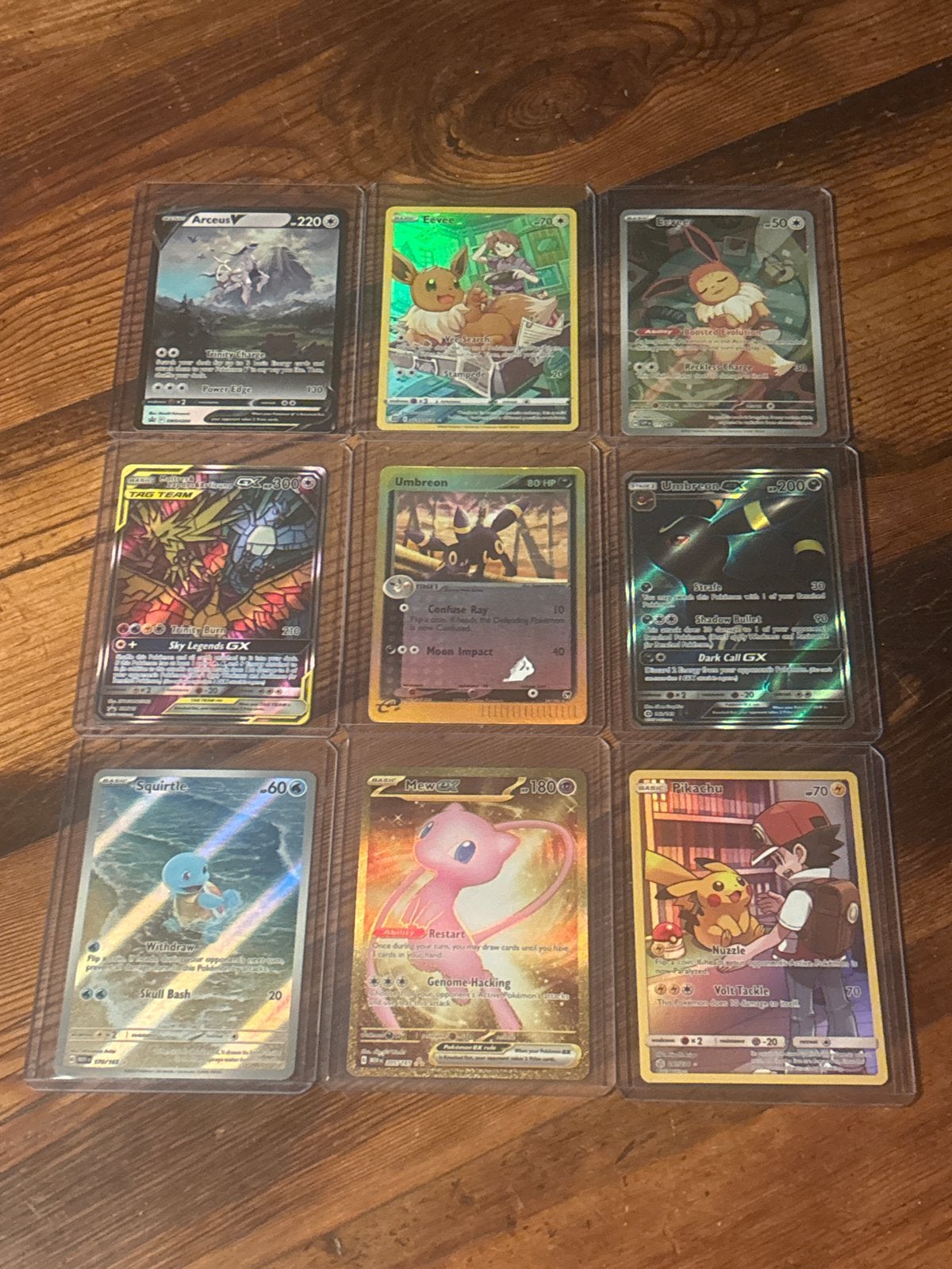 Pokémon kaarten: Arceus, Eevee, Umbreon, Mewtwo en meer!, Ophalen, Zo goed als nieuw, Meerdere kaarten, Foil