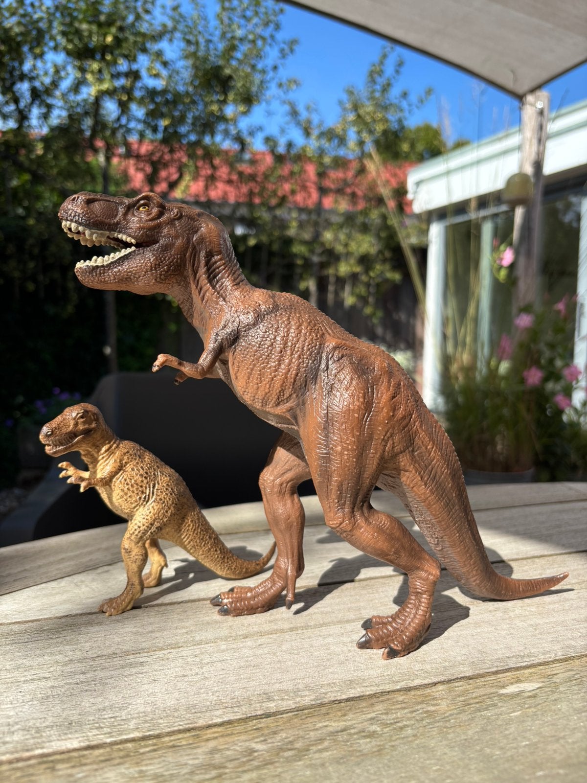 Schleich grote T-rex en kleine T-rex, Ophalen, Gebruikt