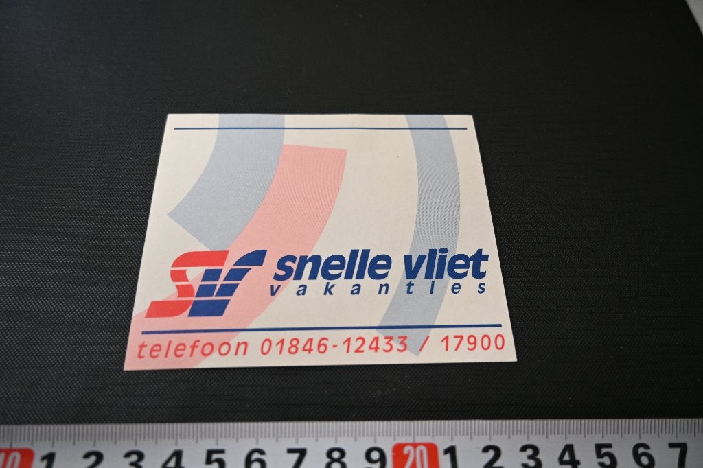 sticker SNELLE VLIET vakanties hardinxveld-giessendam, Ophalen of Verzenden, Zo goed als nieuw