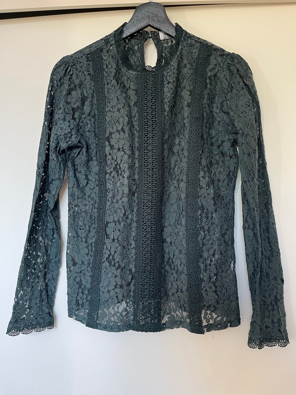 Cotton Club Kanten Blouse - Donkergroen (Maat M), Kleding | Dames, Blouses en Tunieken, Ophalen of Verzenden, Zo goed als nieuw
