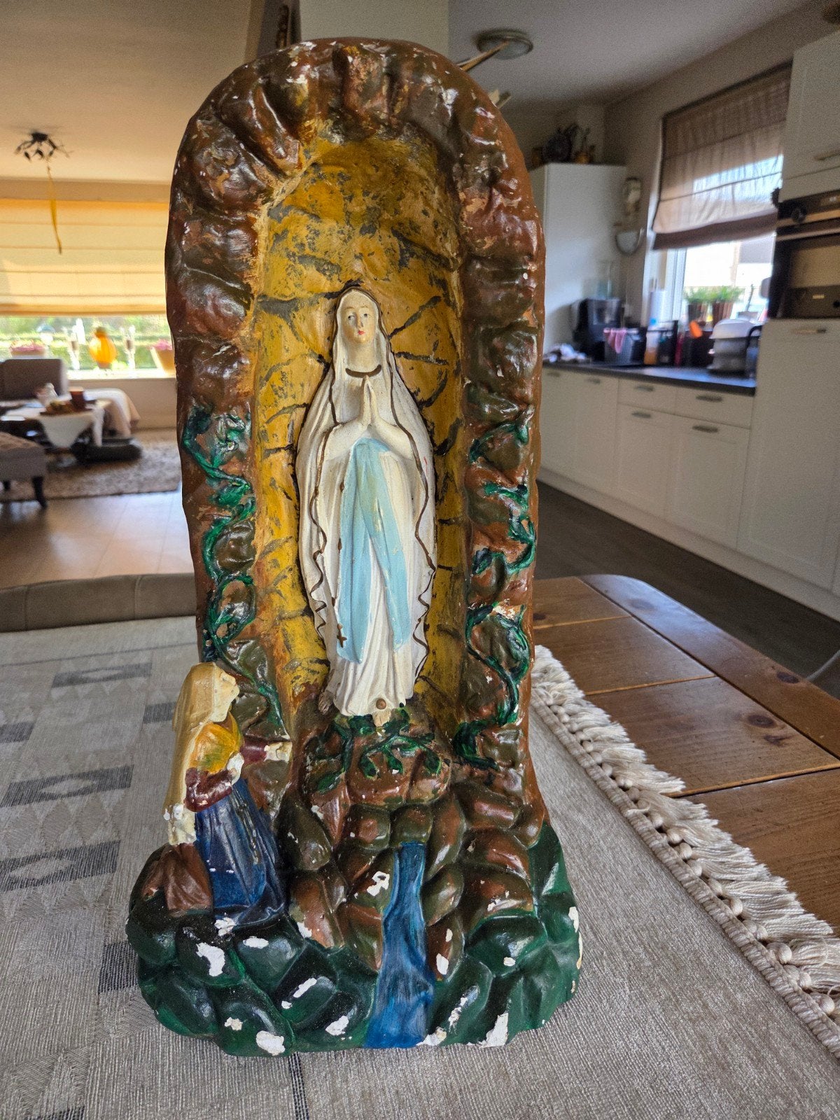 Gipsen beeld Lourdes Grot - Maria, Antiek en Kunst, Ophalen