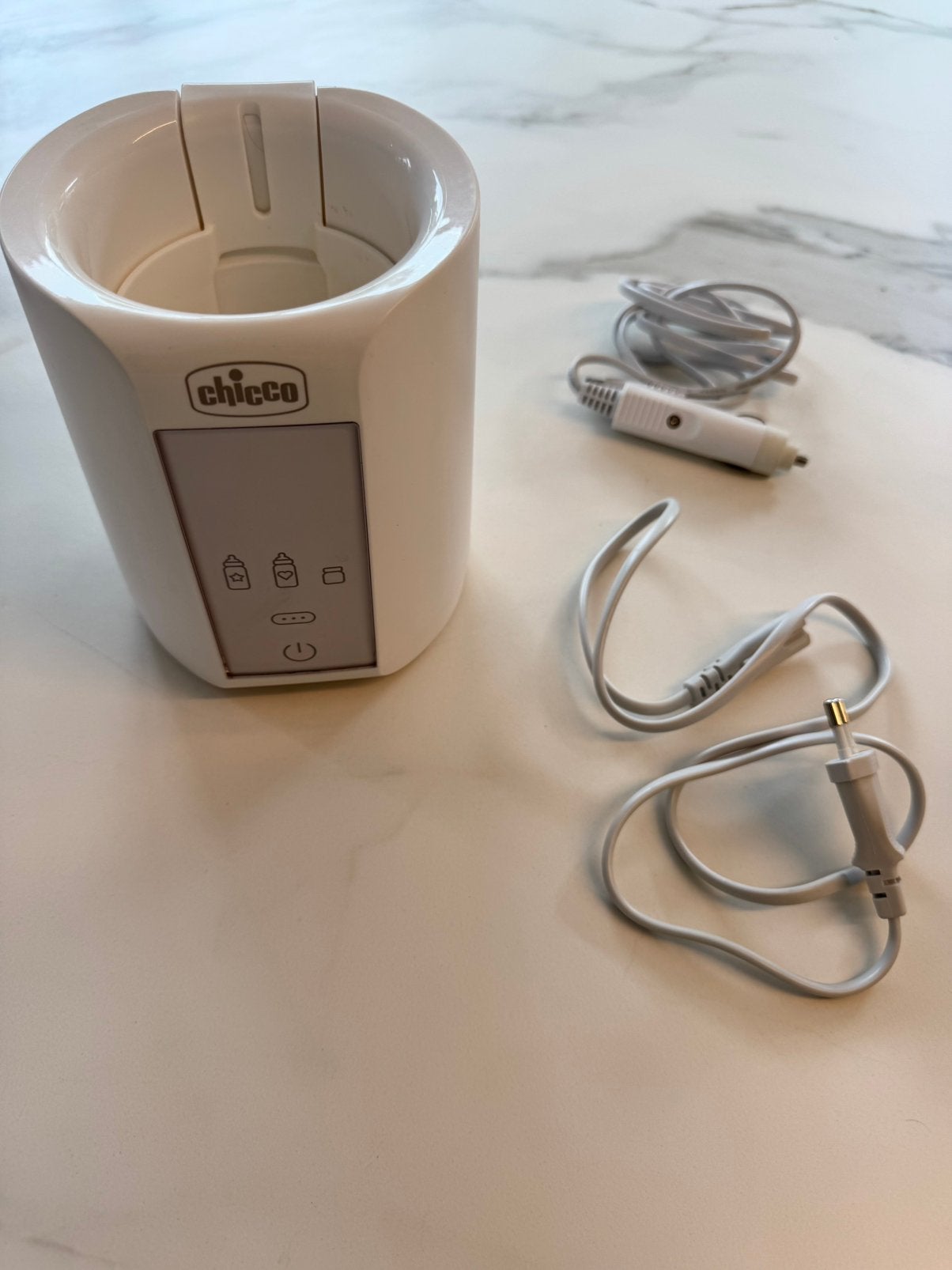 Chicco flessenwarmer voor thuis en onderweg, Ophalen of Verzenden, Zo goed als nieuw, Flessen- of potjesverwarmer