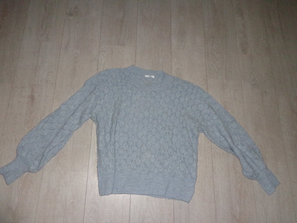 grijs/blauwe damestrui van An'ge, maat OS, Ophalen of Verzenden, Gedragen, Maat 42/44 (L), Grijs