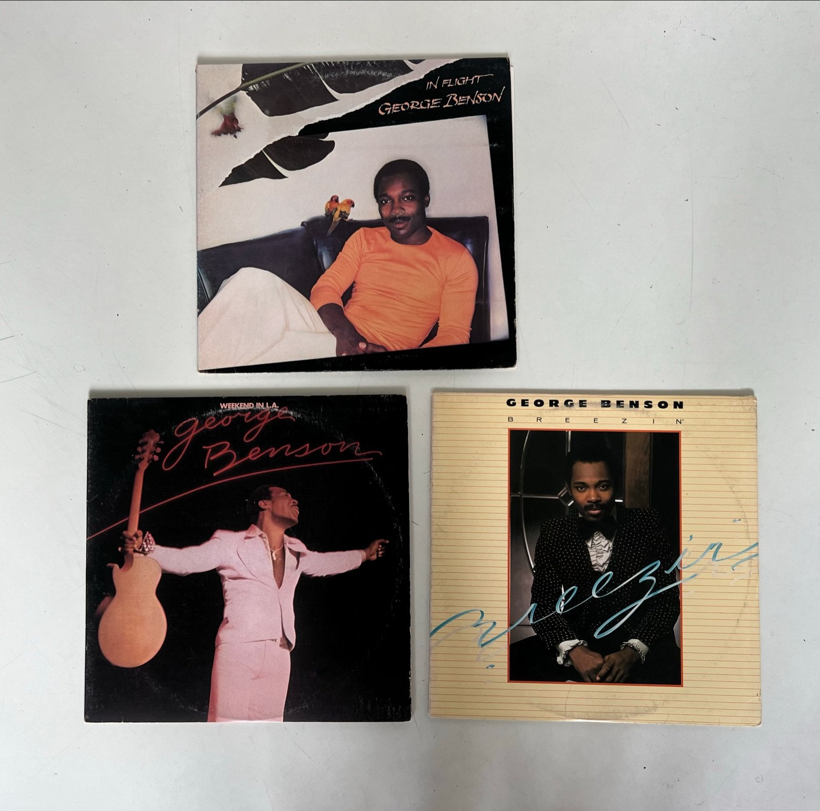 George Benson LP's: In Flight, Weekend in L.A., Breezin', LP, Gebruikt, Overige genres, Originele persing