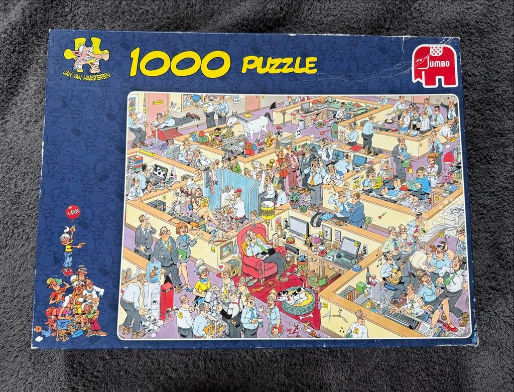 Jan van Haasteren puzzel: Het Kantoor (1000 stukjes), Hobby en Vrije tijd, Denksport en Puzzels, Ophalen of Verzenden, 500 t/m 1500 stukjes