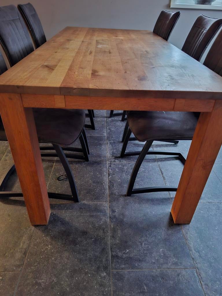 Keurige eiken tafel 190×90, Ophalen, Gebruikt, Minder dan 4 stoelen