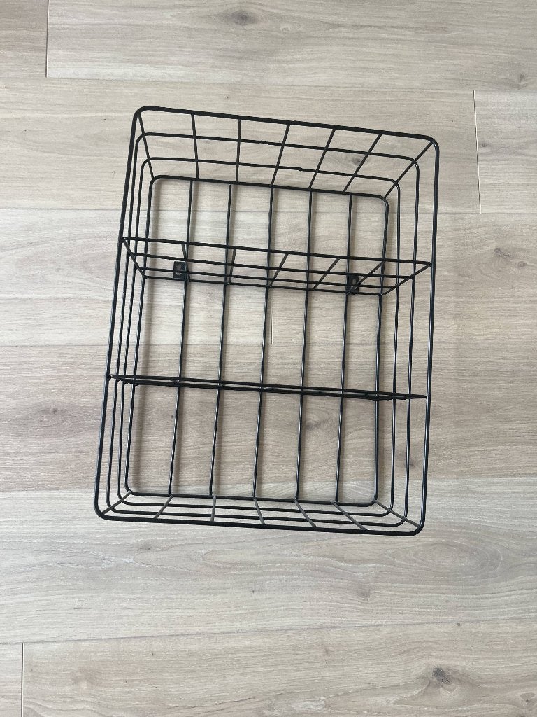 Zwarte metalen draadmand opbergmand 45x35x19 cm, Huis en Inrichting, Woonaccessoires | Schalen en Manden, Ophalen, Mand, Zo goed als nieuw