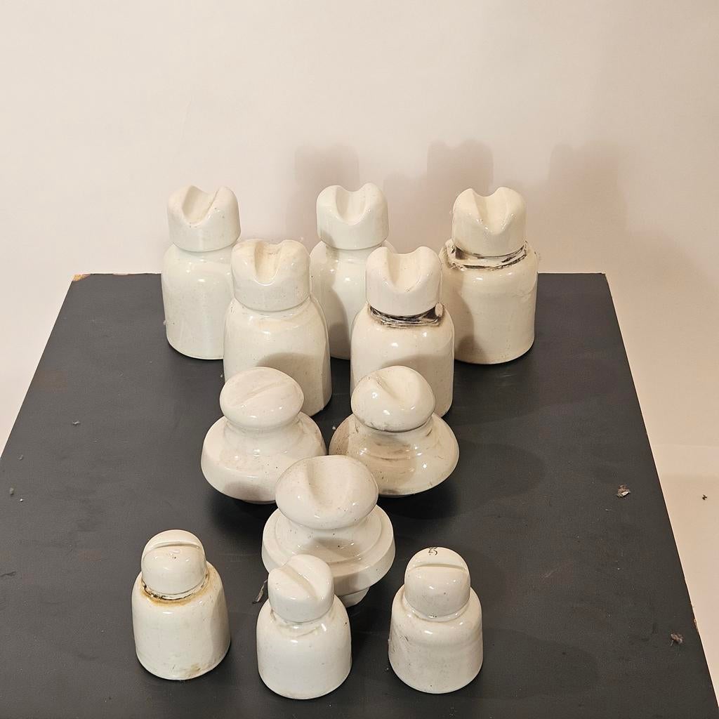 Set van 11 porseleinen isolatoren, Antiek en Kunst, Ophalen of Verzenden
