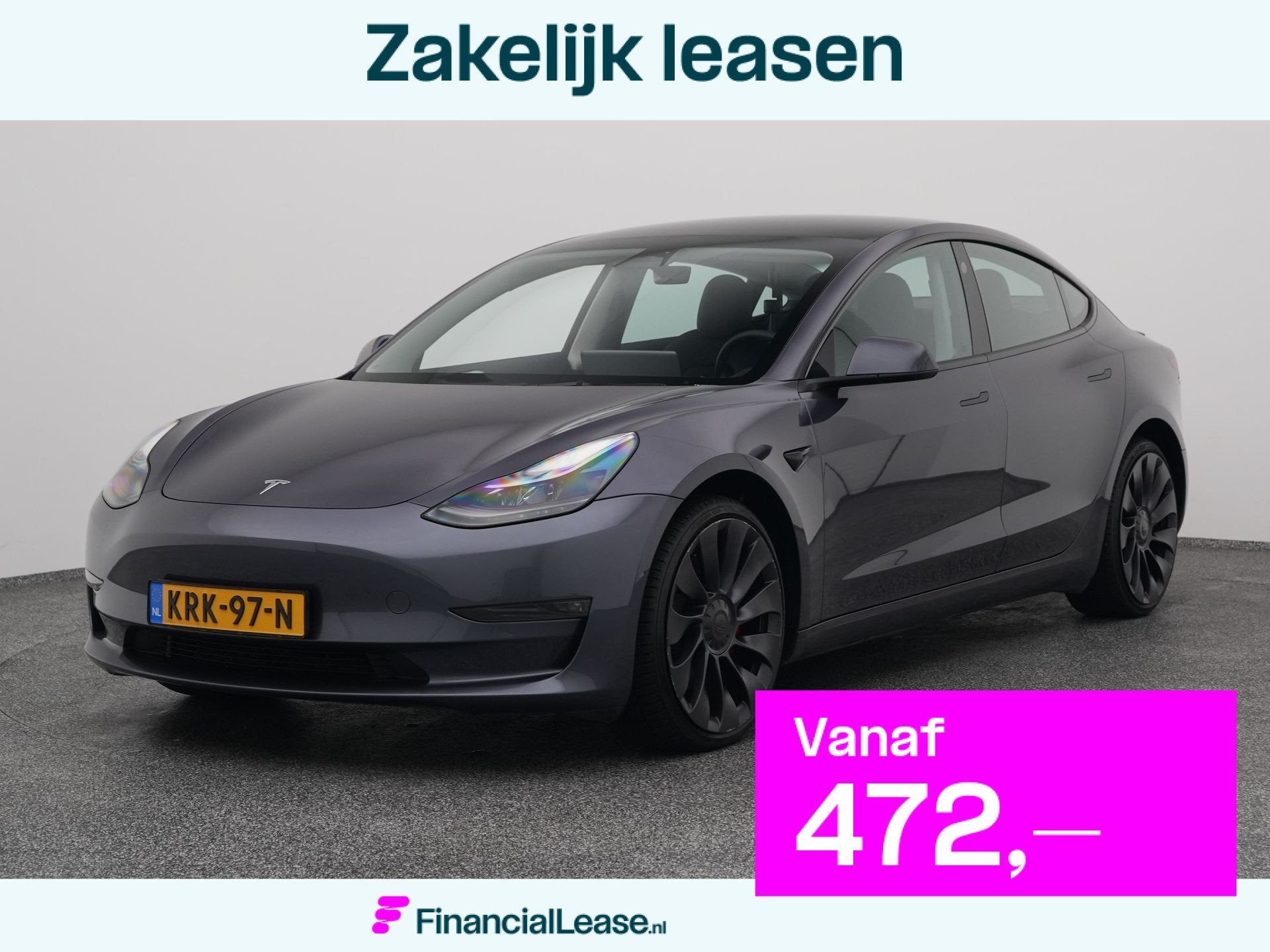 Tesla Model 3 Long Range AWD 75 kWh PERFORMANCE | PANO | KEY, Automaat, Achterwielaandrijving, Gebruikt, Zwart