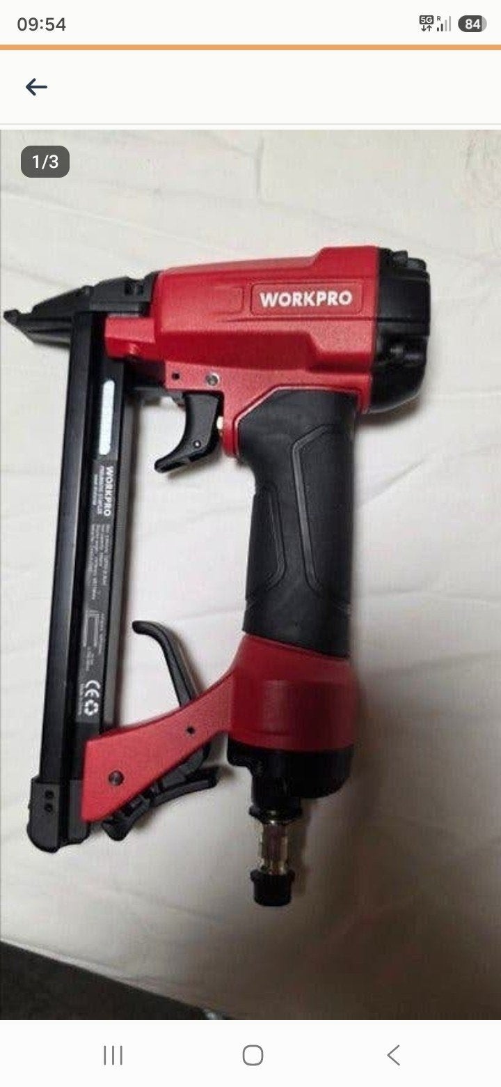 WORKPRO Luchtpistool met lijm, slang en nietjes, Ophalen of Verzenden, Zo goed als nieuw, Tacker/nietmachine, Overige merken