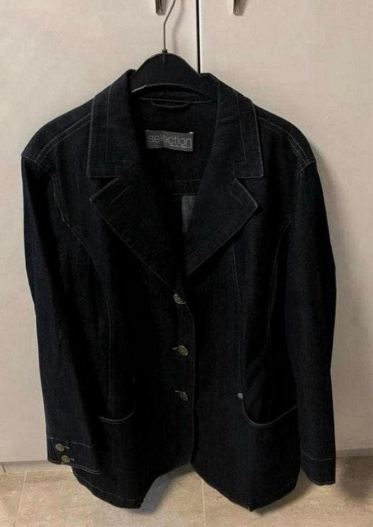 Ulla Popken Selection broekpak m.54 héle soepele spijkerstof, Kleding | Dames, Grote Maten, Ophalen of Verzenden, Zo goed als nieuw