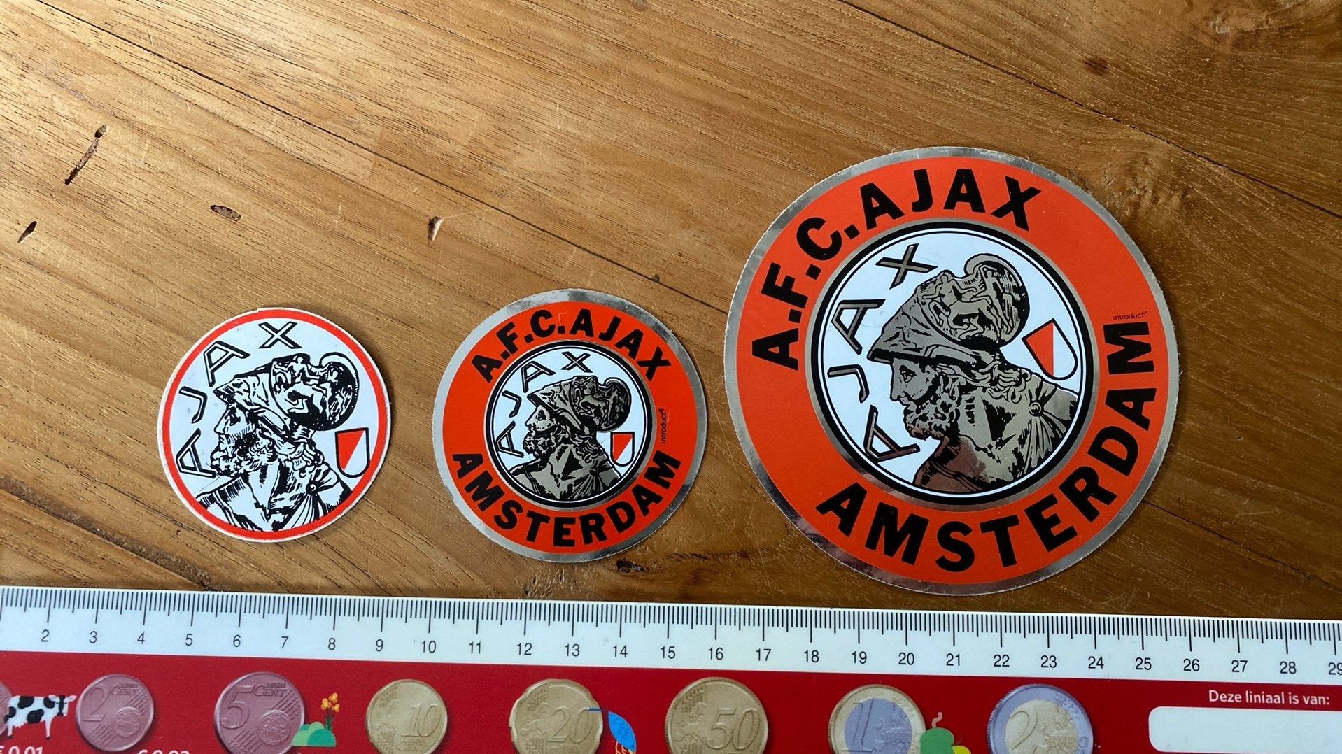 3  vintage stickers  van AJAX, Ophalen of Verzenden, Nieuw, Ajax, Poster, Plaatje of Sticker