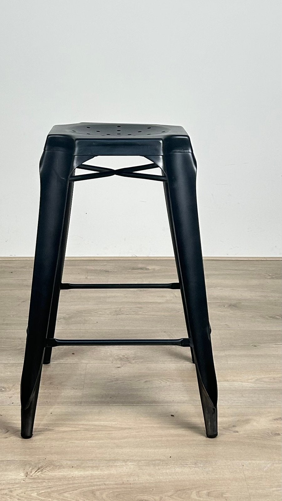 Metalen barkrukken matzwart 65 cm | Nieuw, Ophalen, 5 krukken of meer, Met voetsteun, 60 tot 90 cm