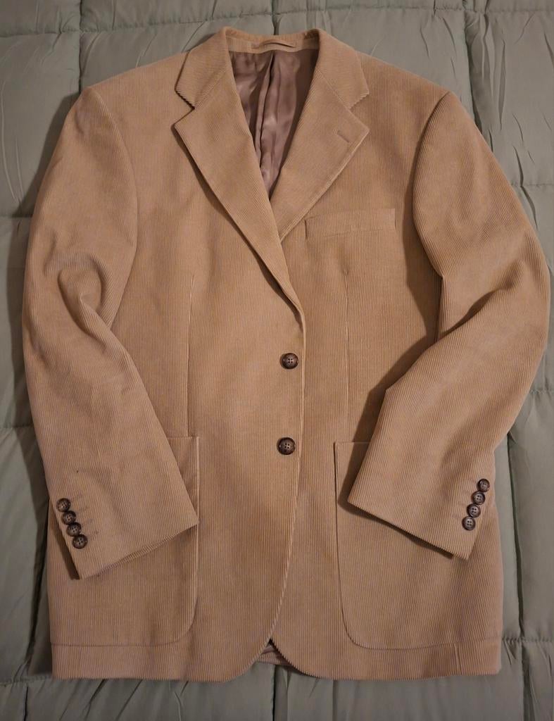 Stijlvol Beige Corduroy Colbert - Maat L, Maat 52/54 (L), Onbekend, Beige, Ophalen of Verzenden