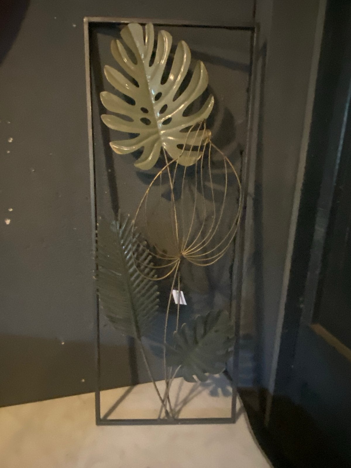 Wanddecoratie met tropische bladeren - Metaal, Metaal, Nieuw, Ophalen of Verzenden, Botanisch