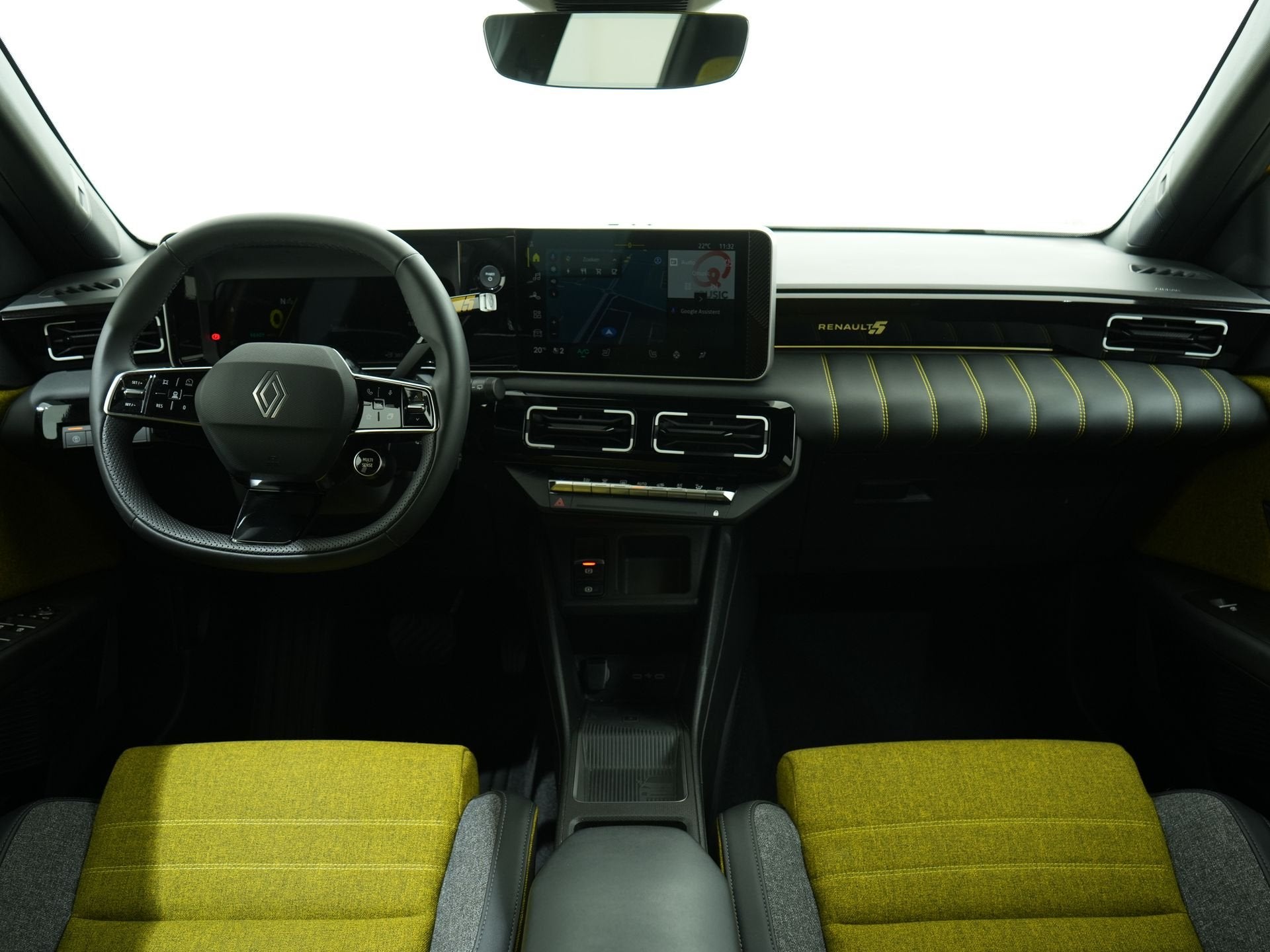 Renault 5 COMFORT RANGE 150PK ICONIC CINQ 52 KWH 3-FASE SOH, Auto's, Automatische klimaatregeling, Stof, Gebruikt, Zwart
