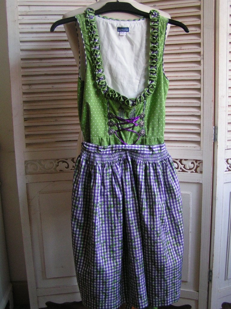 dirndl jurk en schort bierfeest maat 34 nr MM 321, Carnaval, Verzenden, Zo goed als nieuw, Kleding