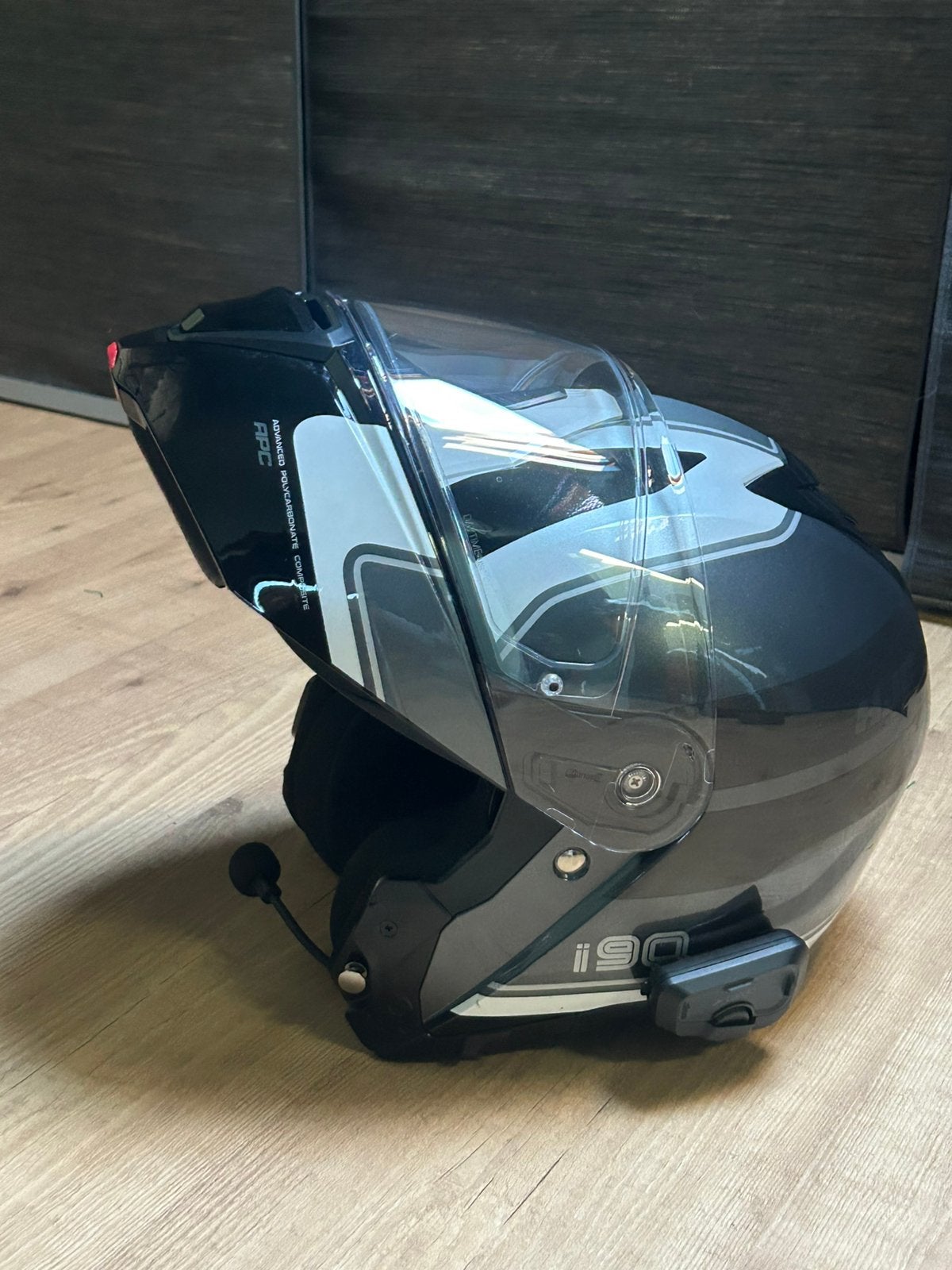 HJC I90 met Cardo Freecom 4x, Motoren, Ophalen, Heren, Integraalhelm, Tweedehands