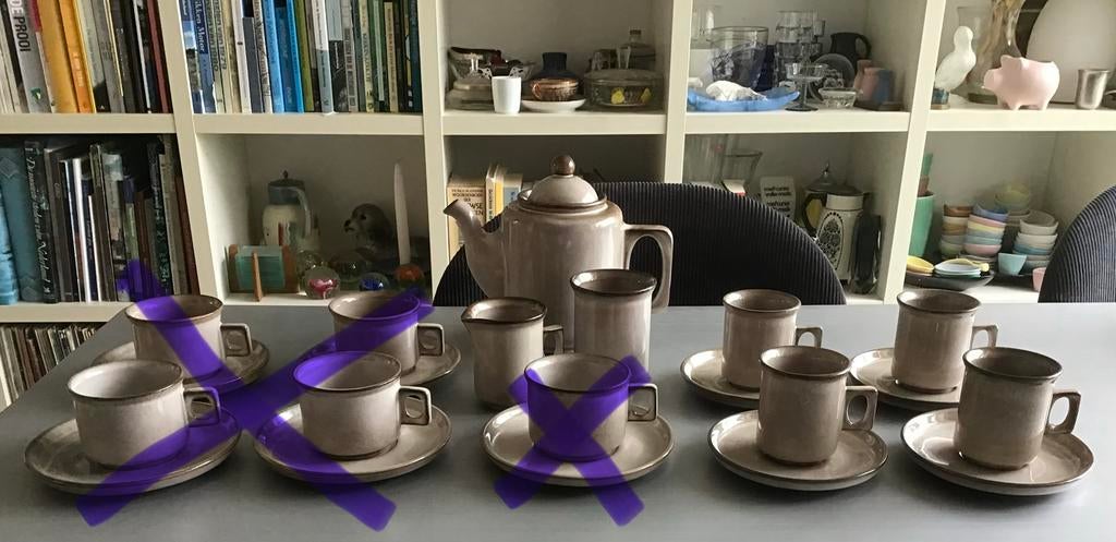 Vintage servies Potterie de Driehoek Huizen model Amsterdam, Ophalen of Verzenden
