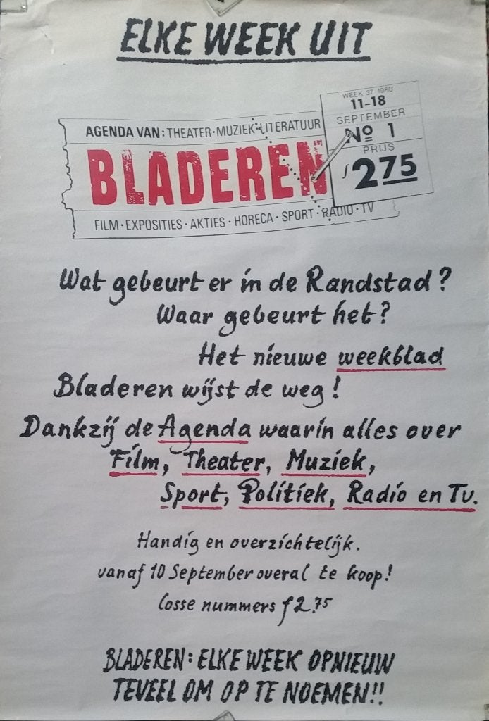 Anthoon Beeke: unieke affiche op peperbusformaat uit 1980, Ophalen of Verzenden