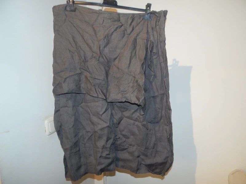 Sarah Pacini bruine linnen rok flap voorkant strik deel 42