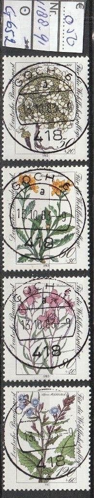 Bund Bedreigde Alpenbloemen Michel 1188-91 Nr.G652g, Verzenden, BRD, Gestempeld