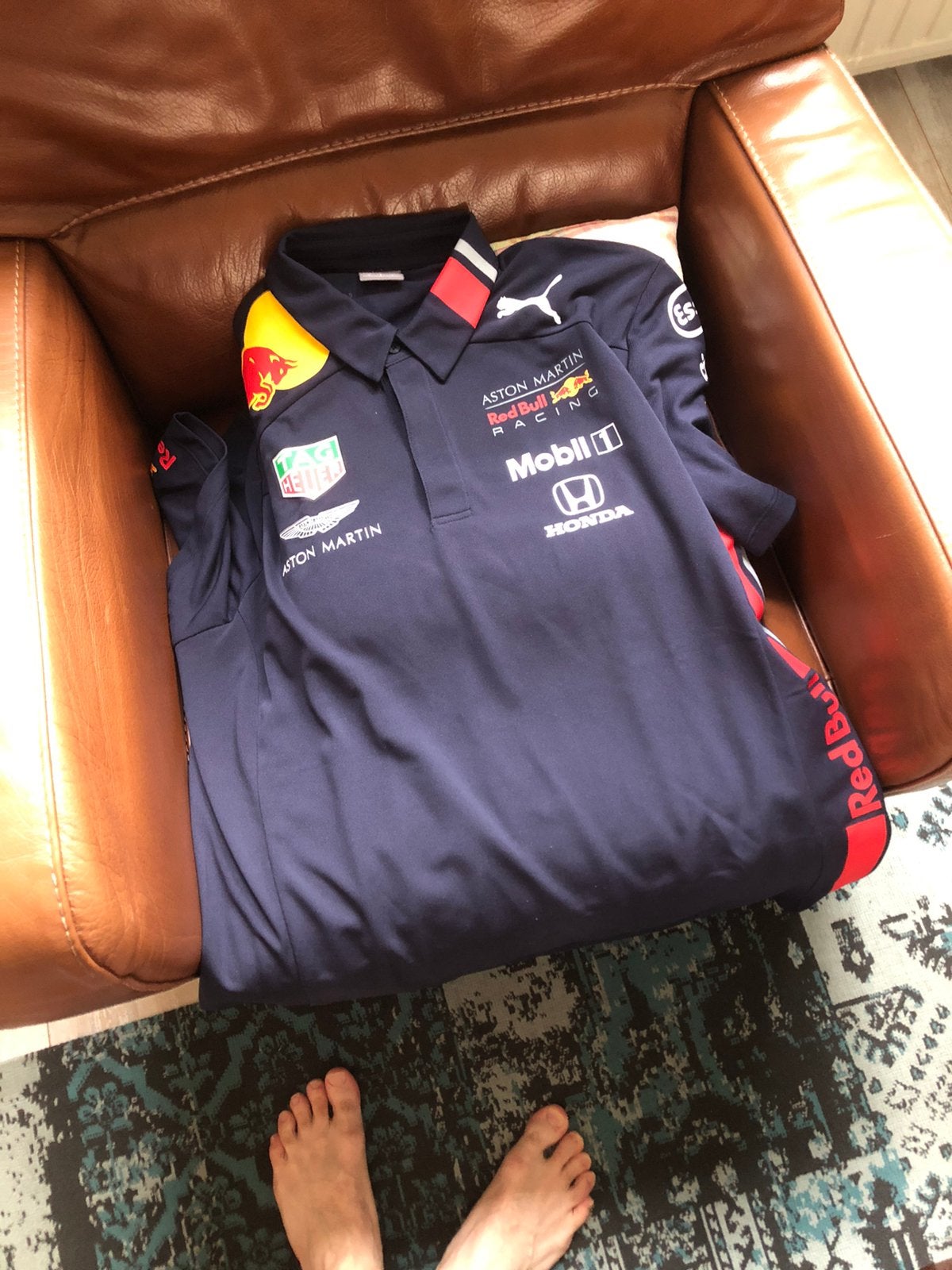Red Bull Racing (Max Verstappen) Polo, Ophalen, Zo goed als nieuw, Maat 52/54 (L), Blauw