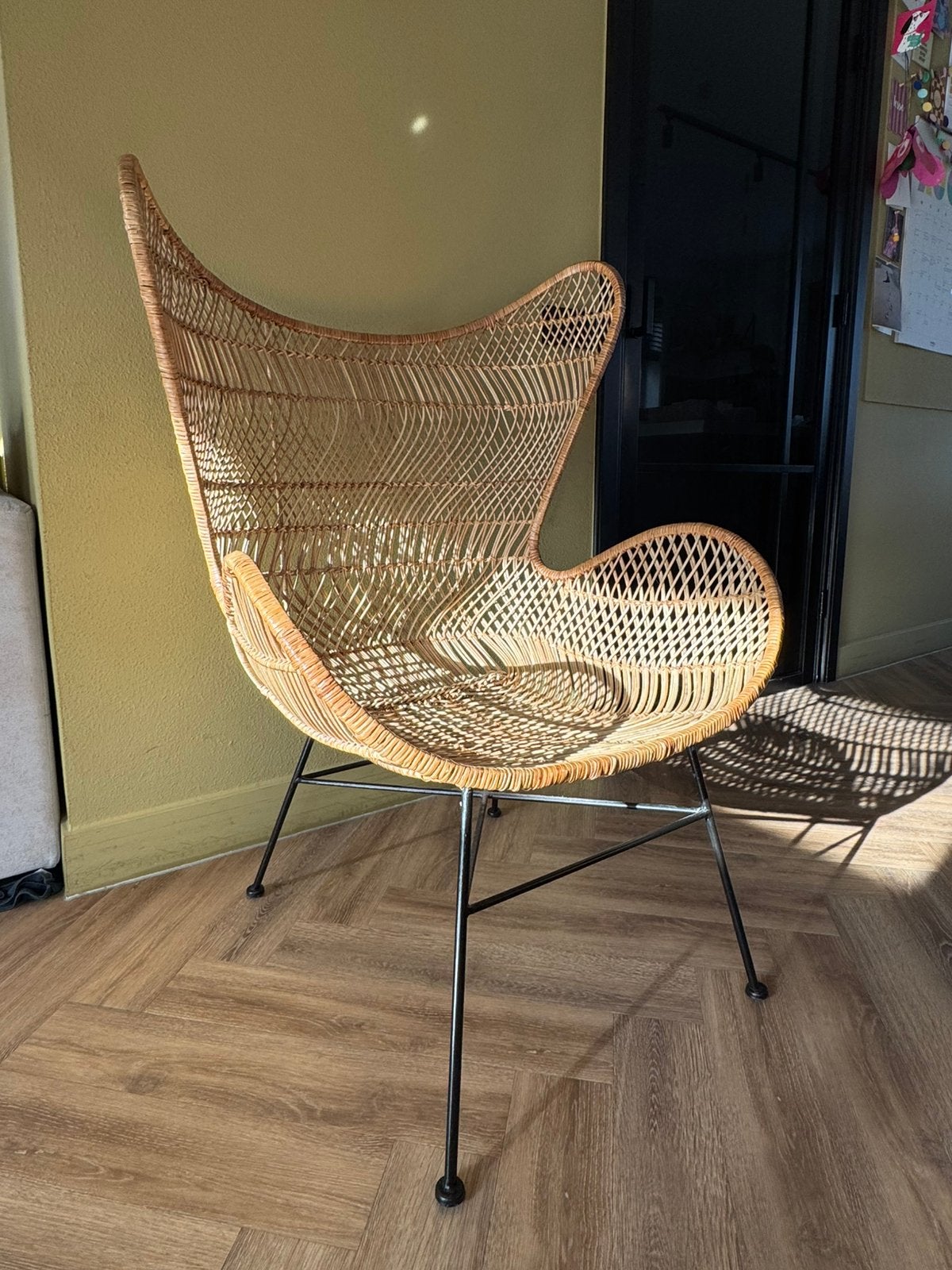 HKliving Rotan Egg Bohemian stoel, Huis en Inrichting, Stoelen, Ophalen, Bohemian landelijk scandinavisch, Bruin, Riet of Rotan