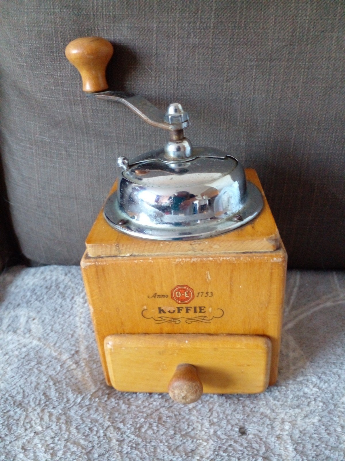 Vintage houten koffiemolen Douwe Egberts, Ophalen of Verzenden