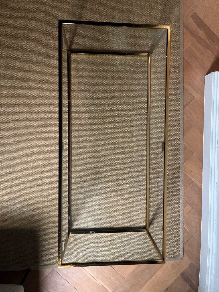 Salontafel glas goud Maya - Westwing, Ophalen, Gebruikt, Glas, 100 tot 150 cm