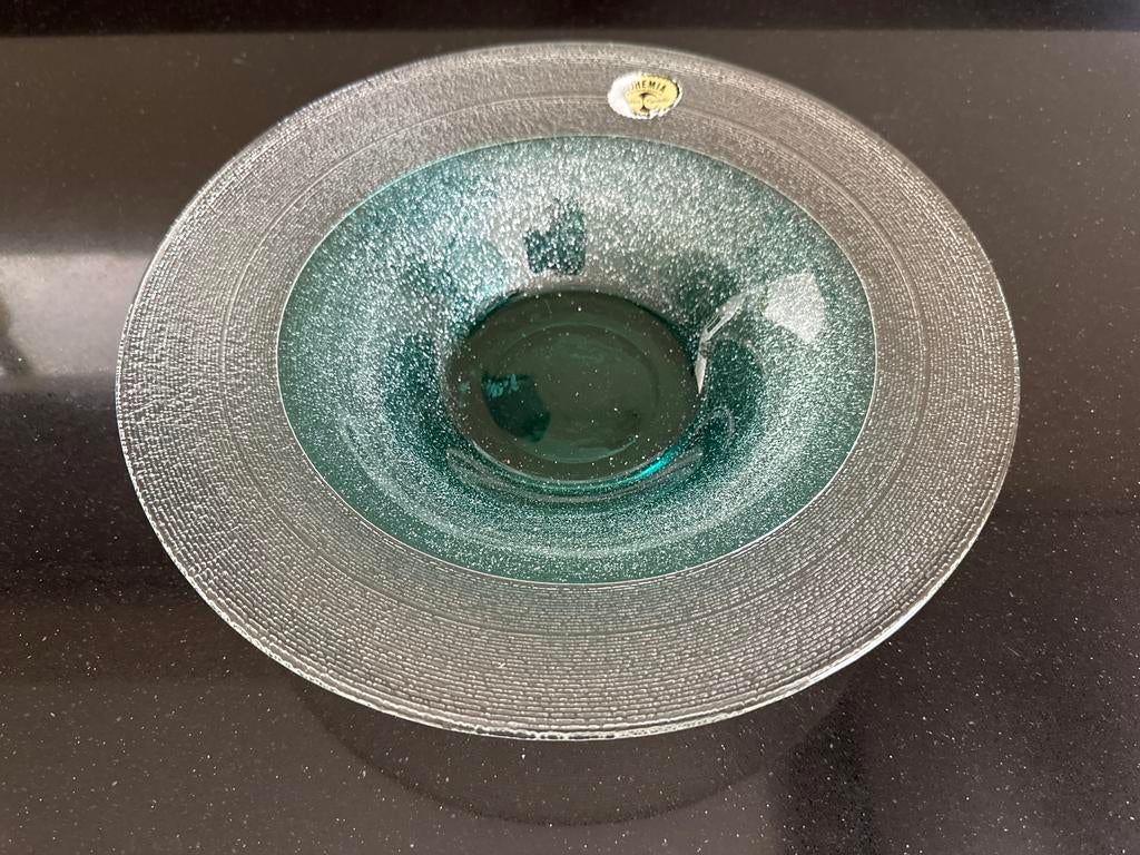 Mondgeblazen glazen schaal - Bohemia Crystal, Antiek en Kunst, Antiek | Glas en Kristal, Ophalen of Verzenden