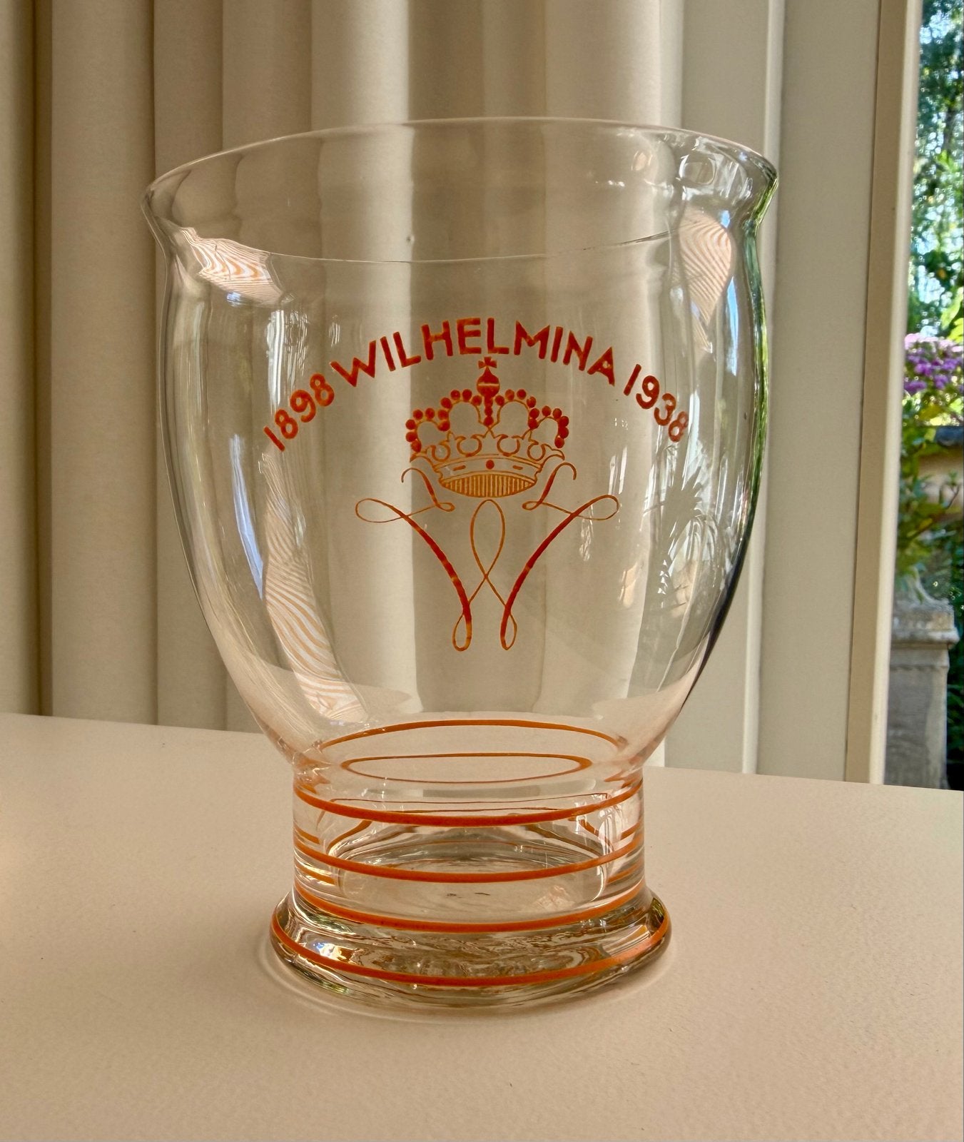 Wilhelmina 1898-1938 Oranjevaasje A.D. Copier Leerdam, Ophalen of Verzenden